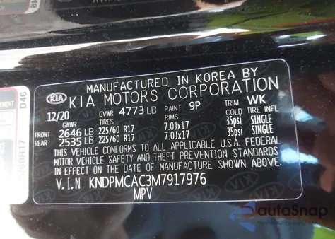 2021 Kia Sportage Lx from USA, damaged, VIN KNDPMCAC3M7917976